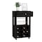 Tuhome Memphis Bar Cart, Twelve Built-in Wine Rack, Four Legs, One Open Shelf, Black BLW6718 - alternate 7